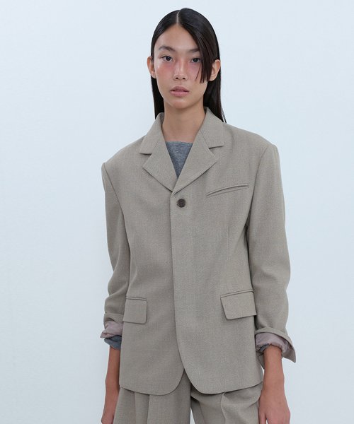 3-Button Wool Jacket_BEIGE