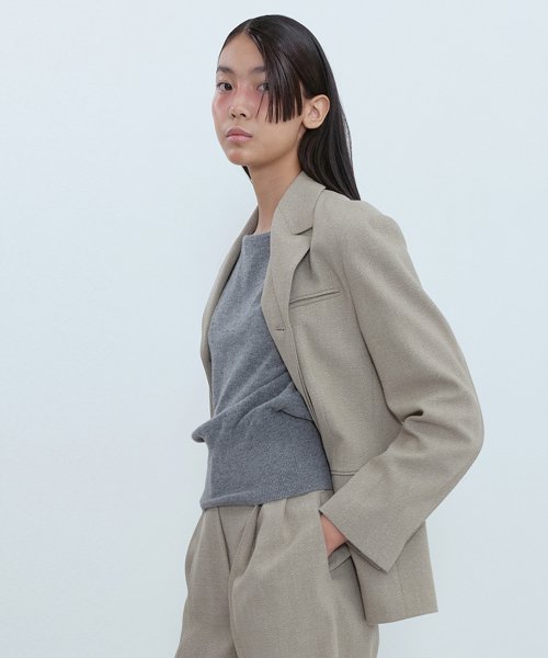 3-Button Wool Jacket_BEIGE