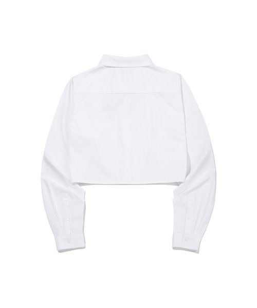 MUSINSA | WOOALONG Signature essential crop shirt - WHITE MUSINSA | WOOALONG Signature essential crop shirt - WHITE