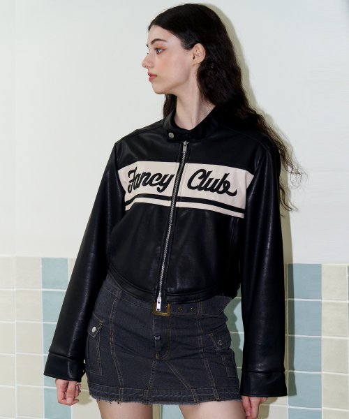 させていた NASTY FANCY CLUB[NF] BIKE CROP LEATHER JACKET (NASTY FANCY CLUB