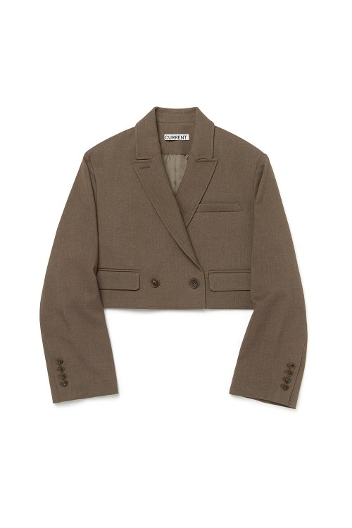 CROP DOUBLE JACKET [BROWN]