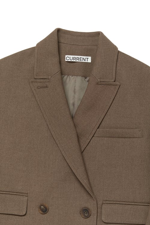 CROP DOUBLE JACKET [BROWN]