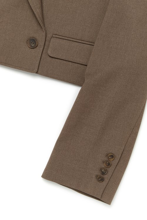 CROP DOUBLE JACKET [BROWN]