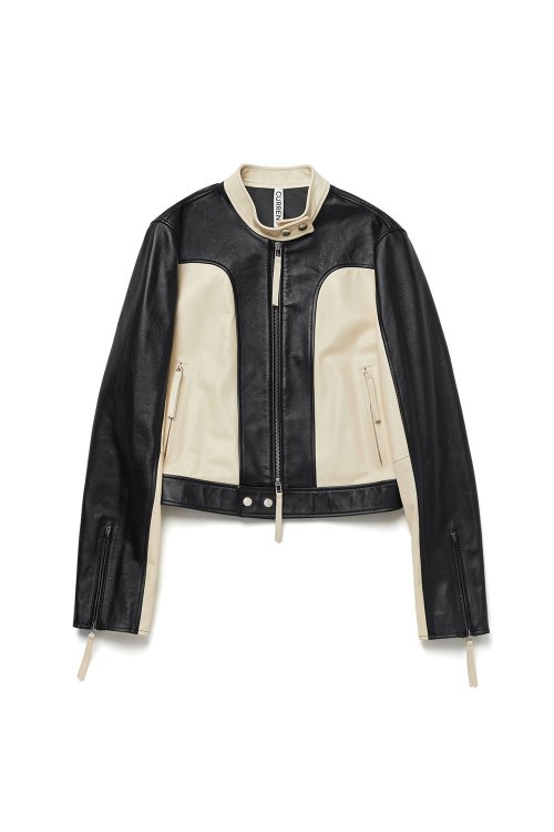 LEATHER CAFÉ RACER JACKET [BLACK]
