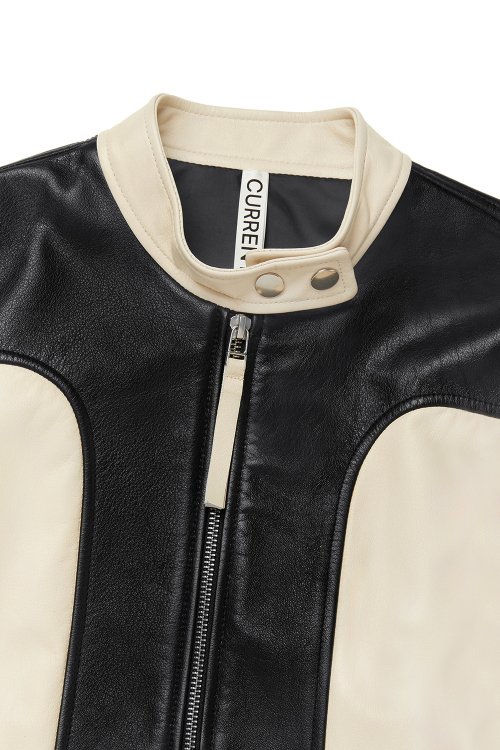 LEATHER CAFÉ RACER JACKET [BLACK]