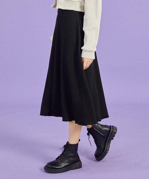 MUSINSA | KOLEAT WOMEN Knit Sweater Semi Flare Midi Long Skirt
