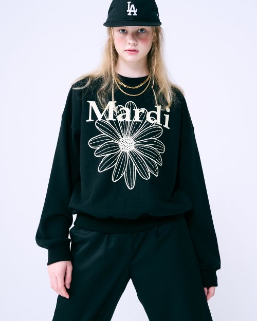 MUSINSA | MARDI MERCREDI SWEATSHIRT FLOWERMARDI_BLACK CREAM