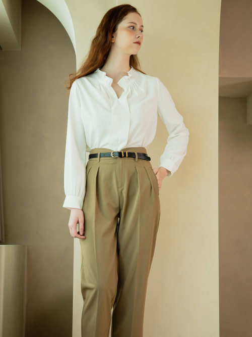 WED Rounded semi wide slacks_2color