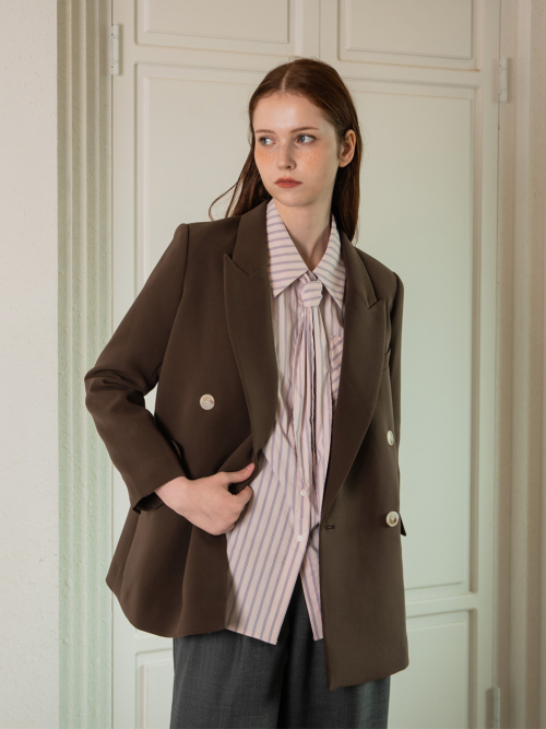 WED Boxy fit double breasted blazer_2color