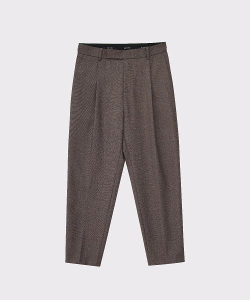 Свободные брюки из шерсти с одной складкой (Brown)
