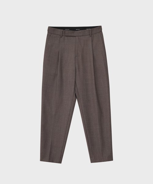Свободные брюки из шерсти с одной складкой (Brown)