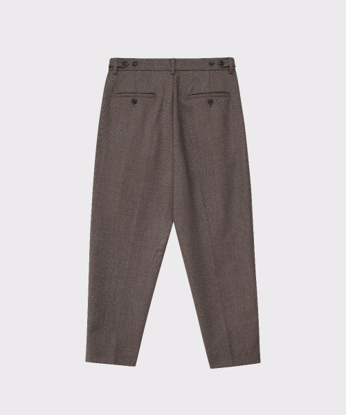 Свободные брюки из шерсти с одной складкой (Brown)