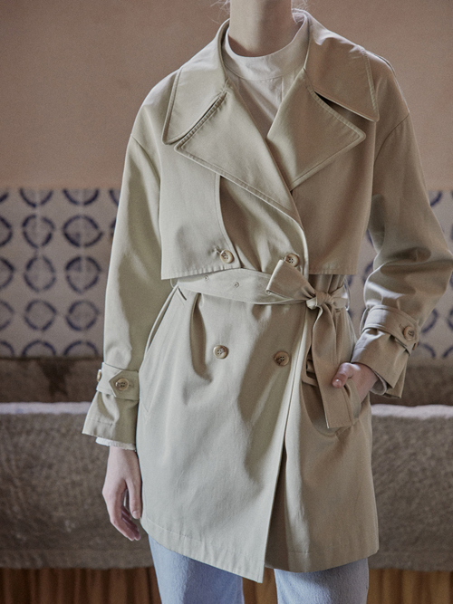 Mary double-breasted French coat