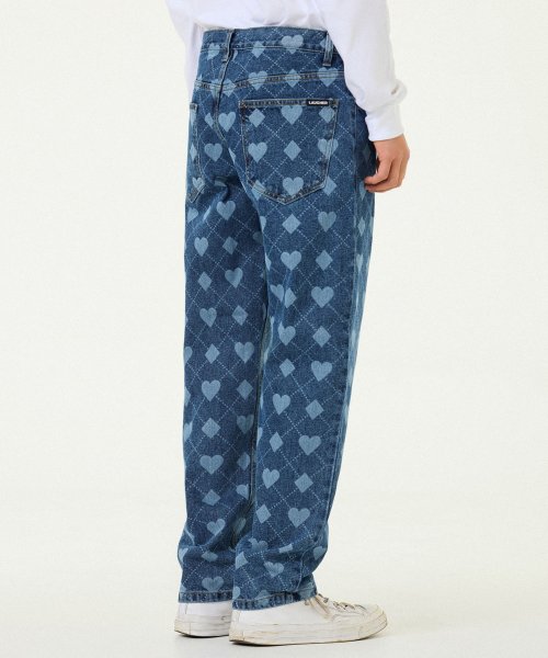 ARGYLE HEART DENIM PANT - BLUE