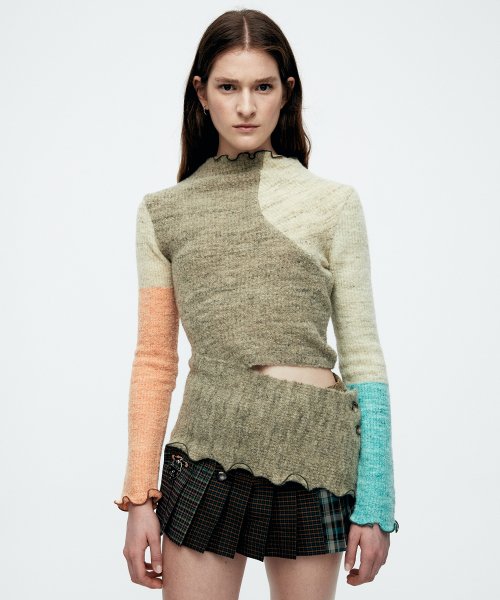 MUSINSA | ANDERSSON BELL FOR WOMEN Melanie color block knitted top