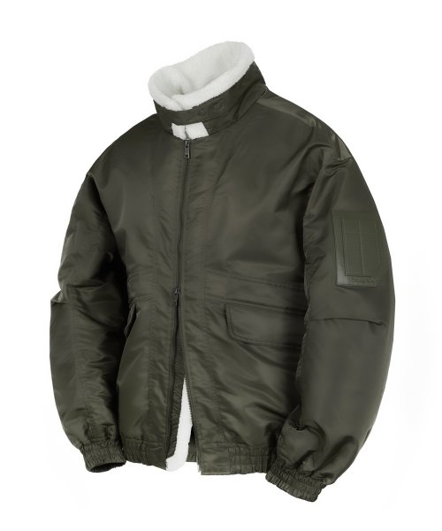 MUSINSA | Codegraphy Fleece Collar 2-WAY Utility MA-1 Jacket_Khaki