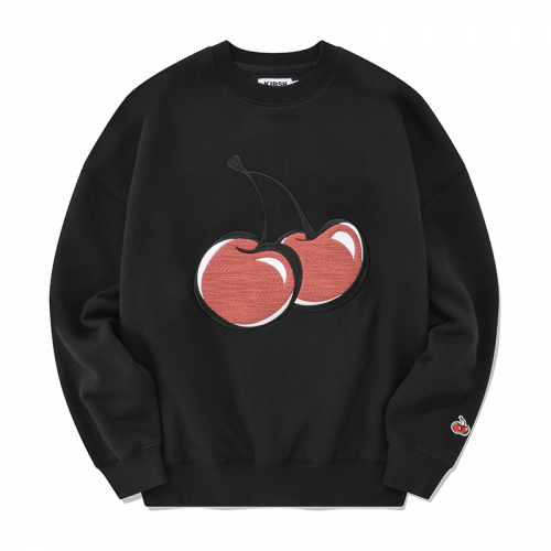 MUSINSA | KIRSH Knit Sweater Big Cherry Sweatshirt [Black]