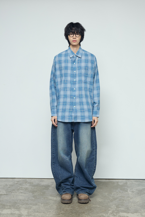 ALL WEATHER OVER SILHOUETTE SHIRTS (BLUE CHECK)
