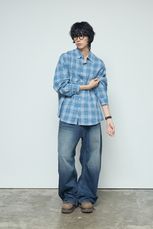 ALL WEATHER OVER SILHOUETTE SHIRTS (BLUE CHECK)