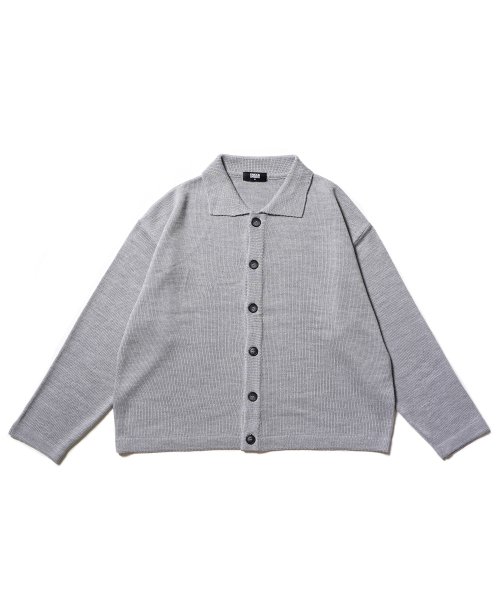 Оверсайз укороченный кардиган с воротником Grey