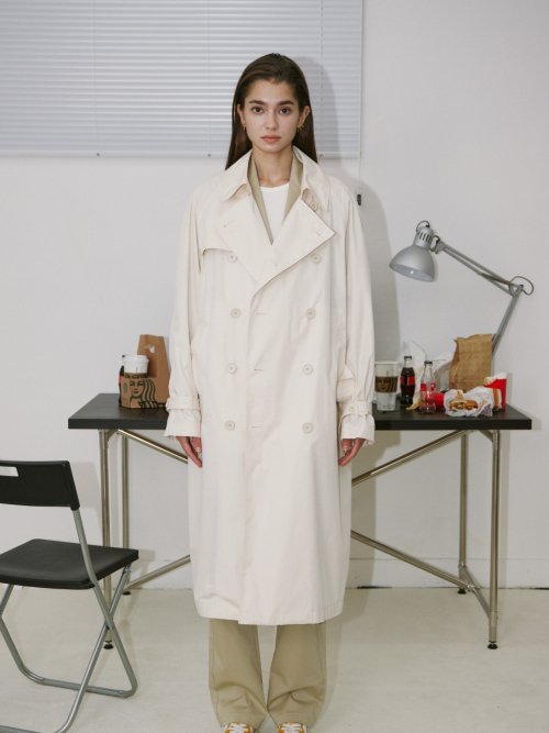 [Italy Fabric]Light Beige Double Light-Weight Trenchcoat