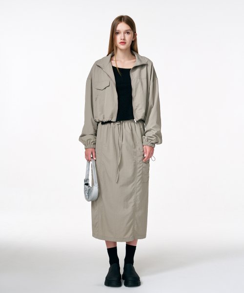 Wind Crop Jumper Taupe Beige