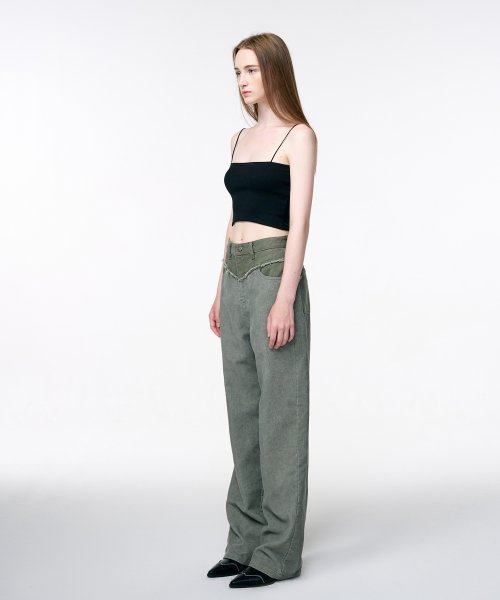 Corduroy Mix Pants Khaki