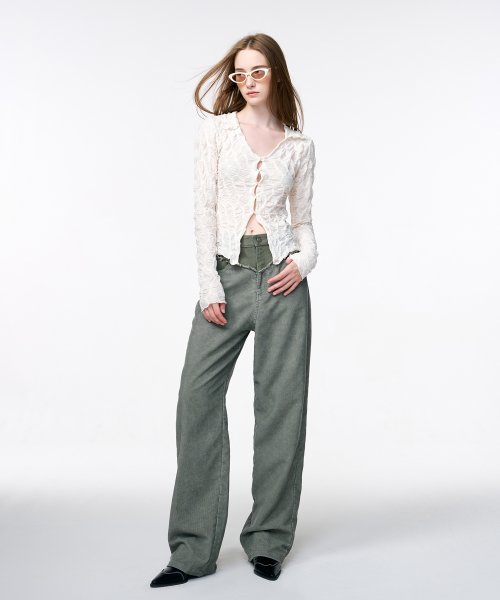 Corduroy Mix Pants Khaki