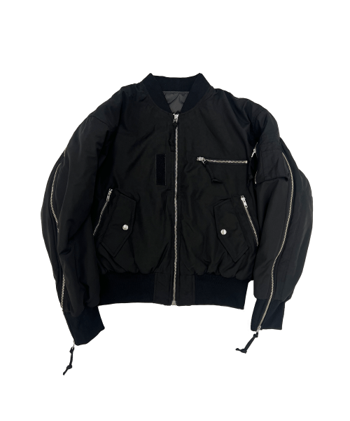 그레일즈(GRAILZ) MULTI ZIPPER BOMBER JACKET [BLACK] - 사이즈