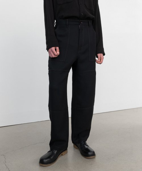 Шерстяные брюки баллоны double cloth BLACK
