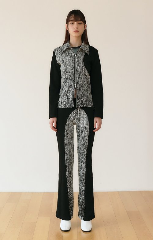 JACQUARD LOW RIZE BANDING PANTS_ SEMI BOOTS CUT