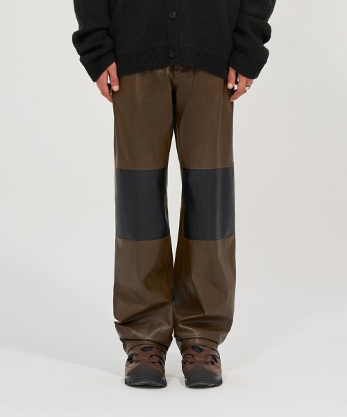 MUSINSA | VIVASTUDIO DIVISION LEATHER PANTS [BROWN]