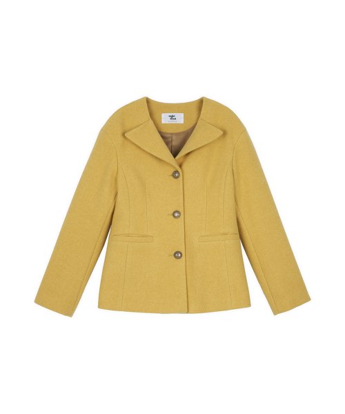 [22FW] NO COLLAR JACKET - Yellow