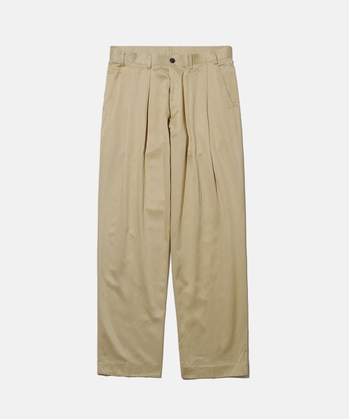 Широкие брюки с плиссировкой до щиколотки (Light Beige)