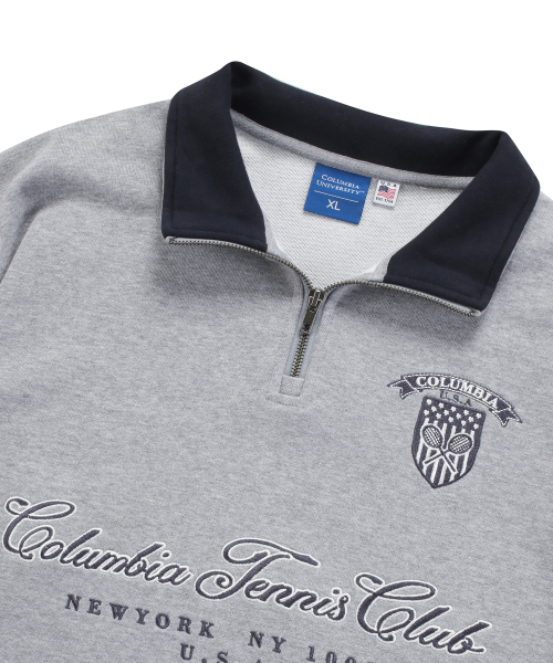 CU TENNIS CLUB TERRY HALF ZIP-UP SWEATSHIRTS M.Grey
