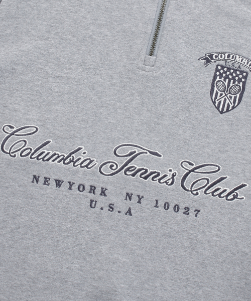 CU TENNIS CLUB TERRY HALF ZIP-UP SWEATSHIRTS M.Grey