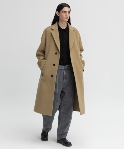 Пальто ручной работы на одной пуговице GREY BEIGE