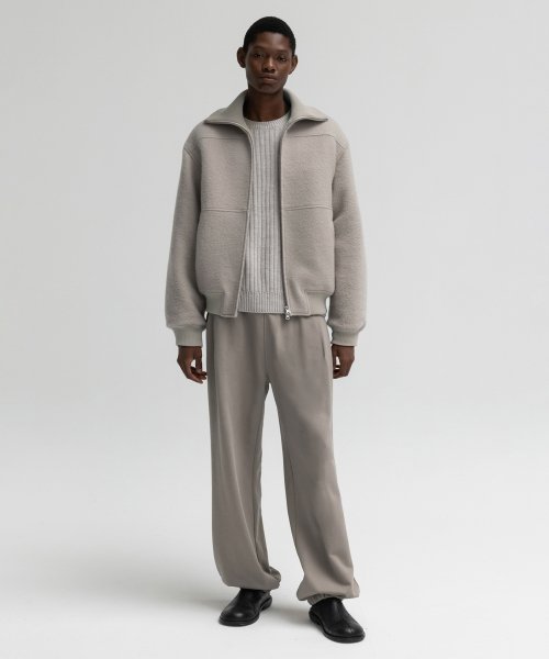 Тяжёлый шерстяной бомбер GREY BEIGE