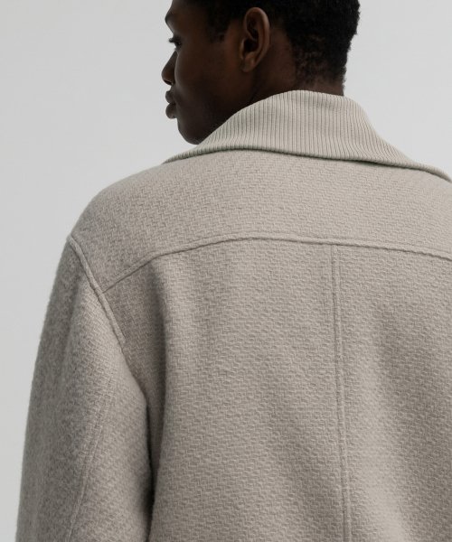 Тяжёлый шерстяной бомбер GREY BEIGE