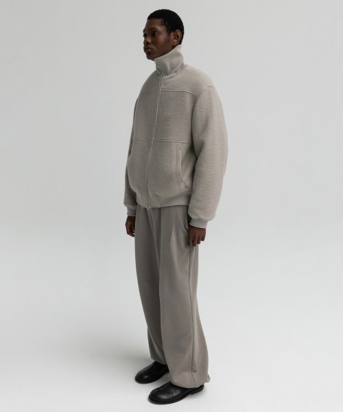 Тяжёлый шерстяной бомбер GREY BEIGE