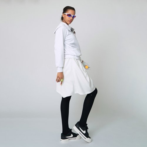 AW22TL02 рубашка с матросским воротником и шарфом_Off White