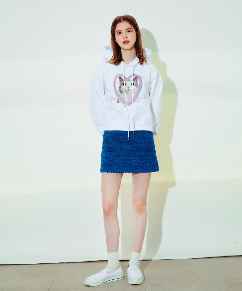 Худи Heart Cat Face Heavy (White)
