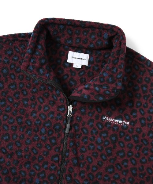 MUSINSA | thisisneverthat® INTL. Fleece Jacket Leopard Burgundy