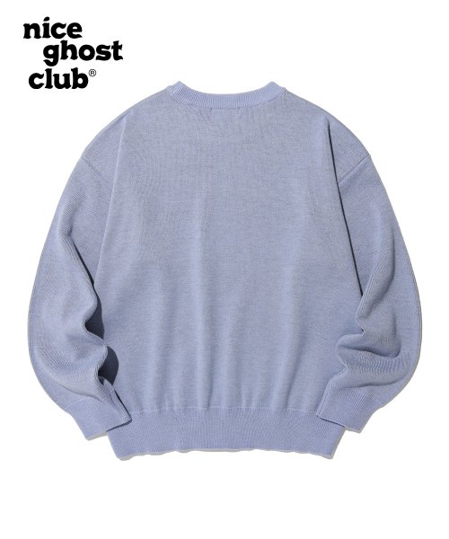MUSINSA | NICE GHOST CLUB Crying Smile Knit Sweater_Purple