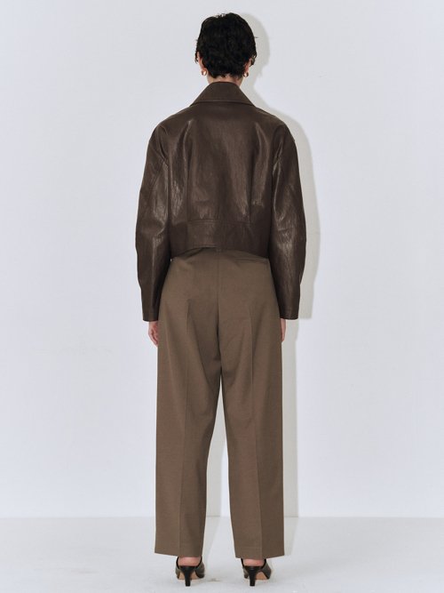 Semi Low-rise Belted Trousers_Olive Коричневый