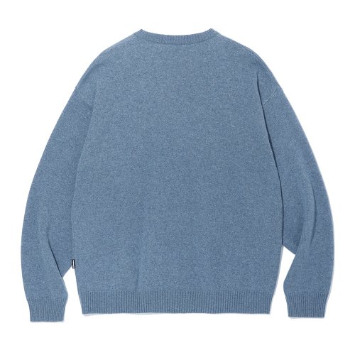 MUSINSA | MAHAGRID BASIC LOGO KNIT SWEATER_BLUE