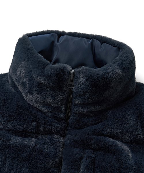 MUSINSA | WKNDRS FAUX FUR PADDED JK (NAVY)