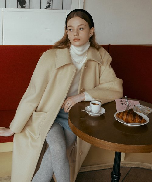 WOOL SINGLE COAT YELLOW