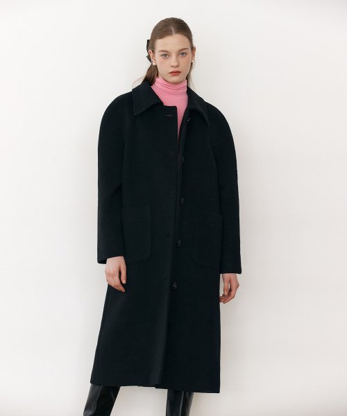 WOOL SINGLE COAT BLACK