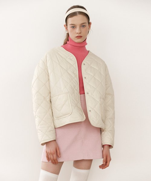QUILTING SHORT JACKET IVORY